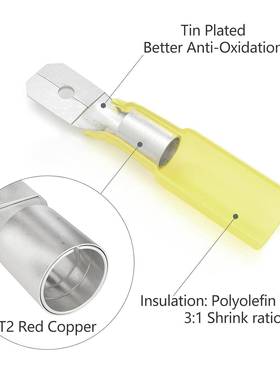 HXFnest10p0cQGEs黄色热收缩公铲连接器-电气快速断开电线i连接