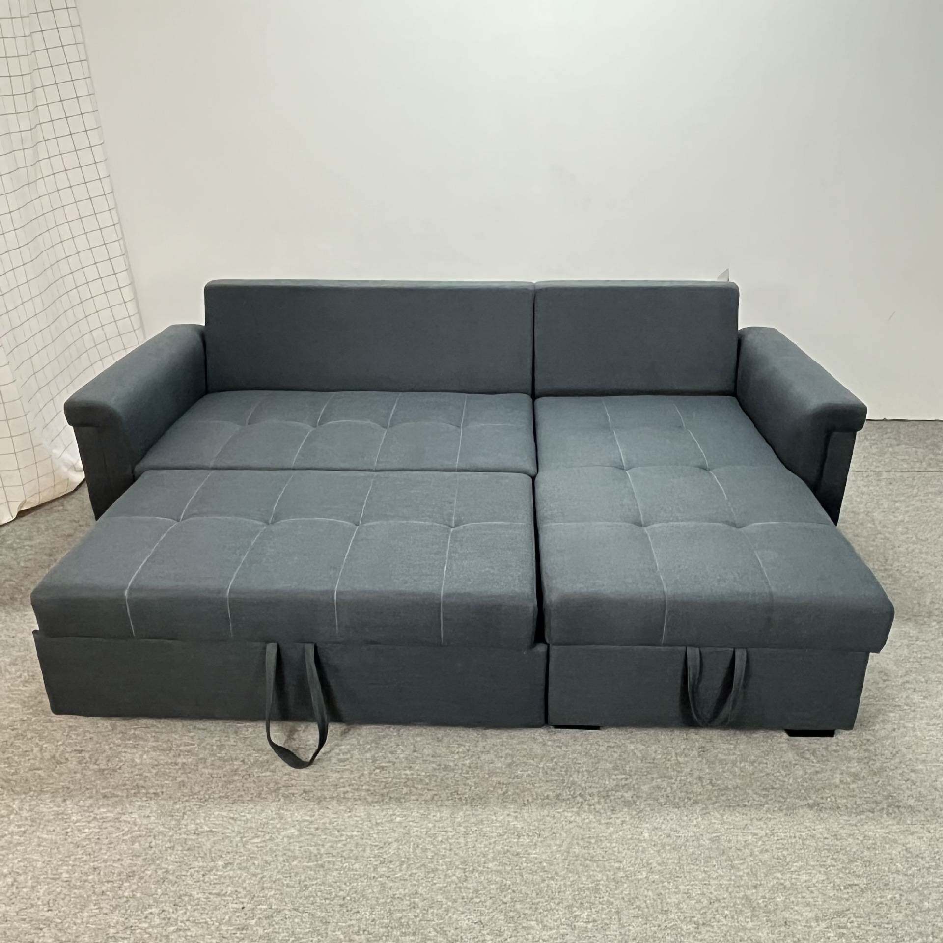 简约多功能沙发床大小户型贵妃带转角组合储物折叠推拉两用沙发床