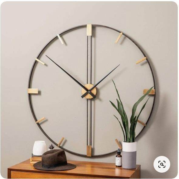 热约销铁艺圆客BXZ静音形挂钟简时钟厅钟表