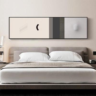浅隐现代约简简卧装饰室画主卧抽象床头画横幅QX202205极风黑白艺