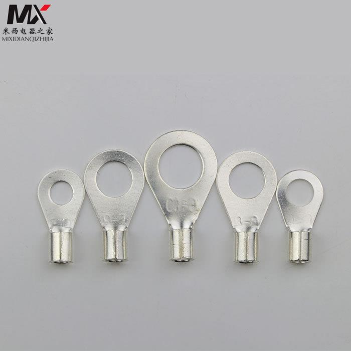 OT10-16形裸端冷压端头头接端子铜鼻子1线0平方圆5KAS00一包