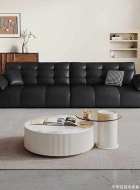 意式极大熊沙发YRB黑家用客厅简小户型直现排代简约耳朵沙发