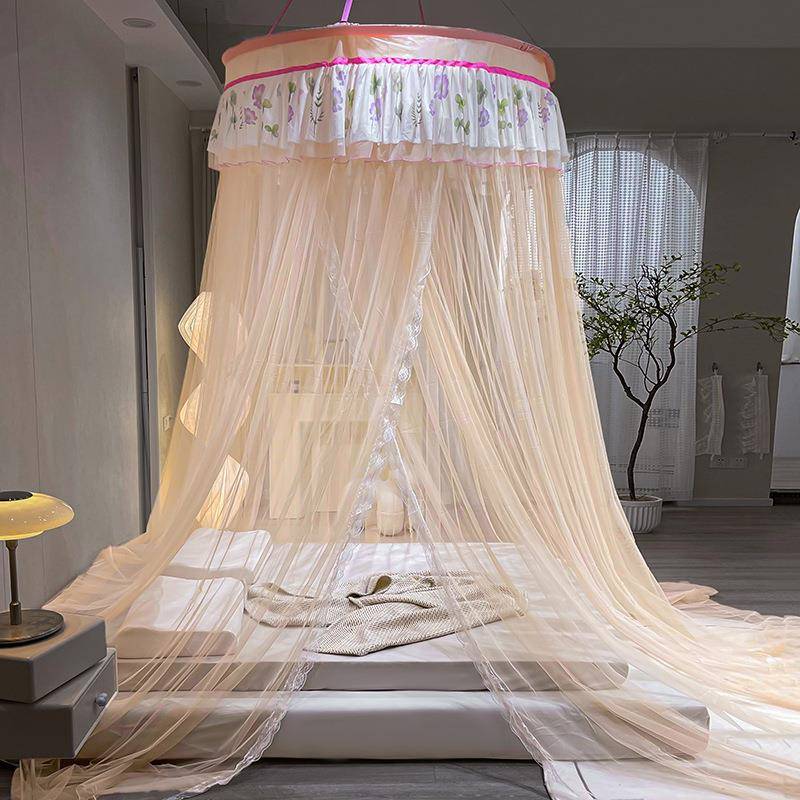 025年新款圆顶蚊帐家用公主吊顶SLN免安装1.52米1.8m风2方便洗拆