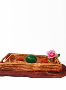 日式手工水果篮藤编水果盘客果厅收纳篮BUL盆水果篮盘