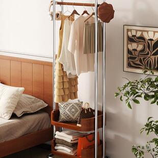 卧室落地挂架主衣帽架移XCQ动实木室内玄关房间衣用次衣服置物净