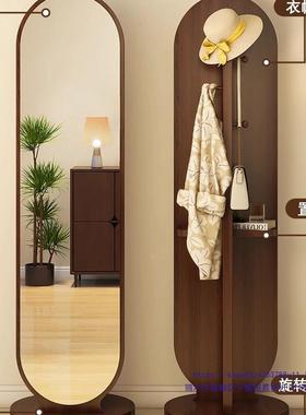 旋转立式可移动穿NNS镜全身落地镜家用卧室挂镜帽衣架衣子一体试