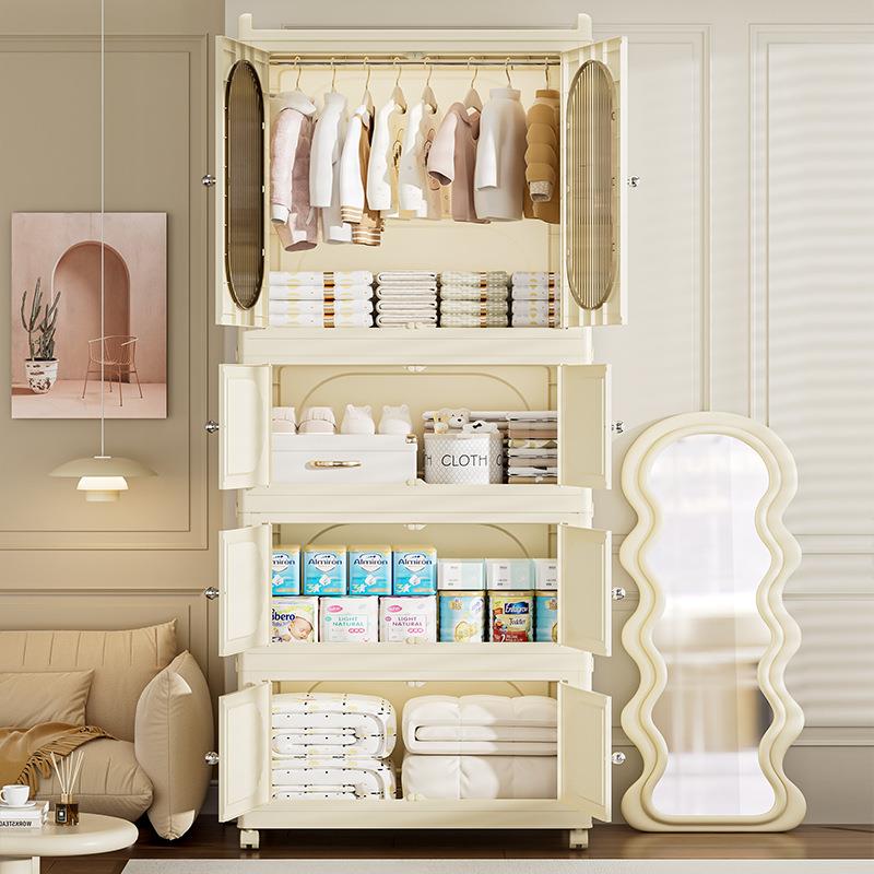 免装收纳柜JSD-1621儿童衣柜家客厅安柜宝用宝衣橱置物衣服裤子简