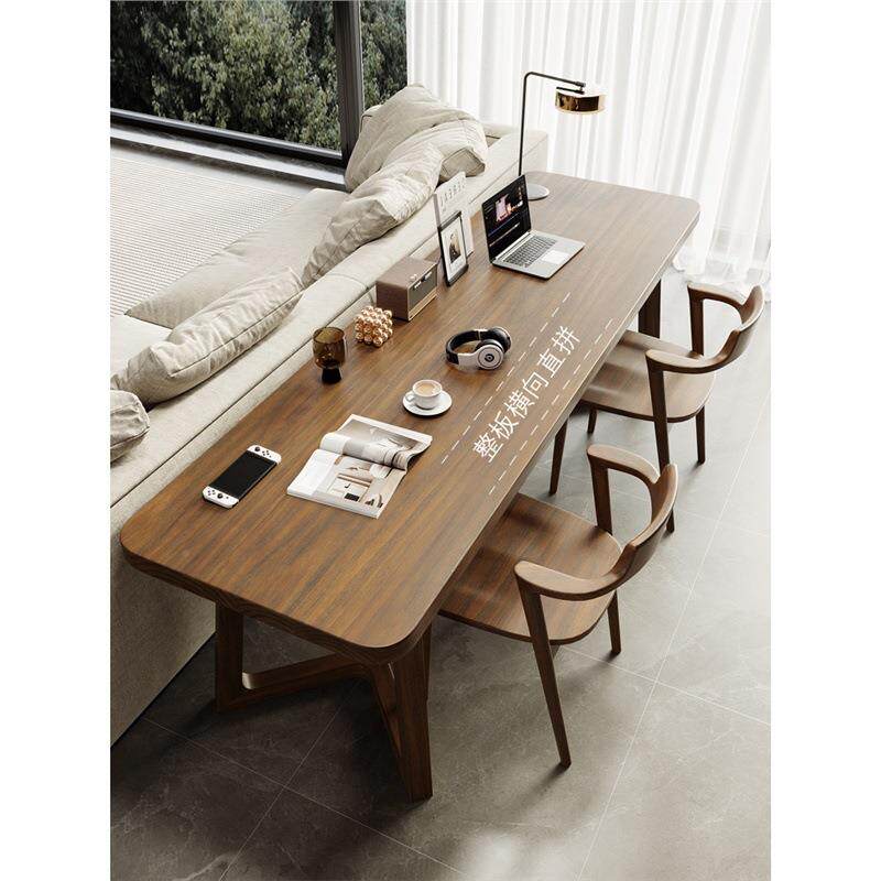 现代简约沙发长条后实木双人书桌桌简JXA约办公电写脑桌家用客厅