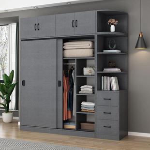 衣租柜家用卧室拉门储物推柜COL简约现代大容量橱出衣房实木质收
