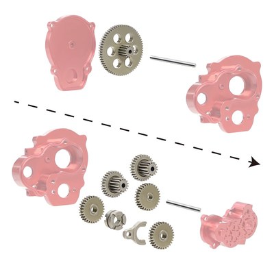 钢传动齿轮组用于RC 1/24 1/18v FMS FCX24 K5 FCX18 LC80 升级件