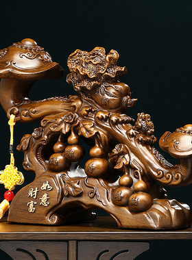 五福临门招财葫芦白菜摆件客厅玄关酒G柜玉如意装饰品乔迁开业礼