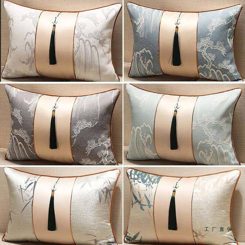 新中式沙轻奢腰枕靠发垫靠套长方形背护F5M676T5靠背腰抱枕垫靠枕