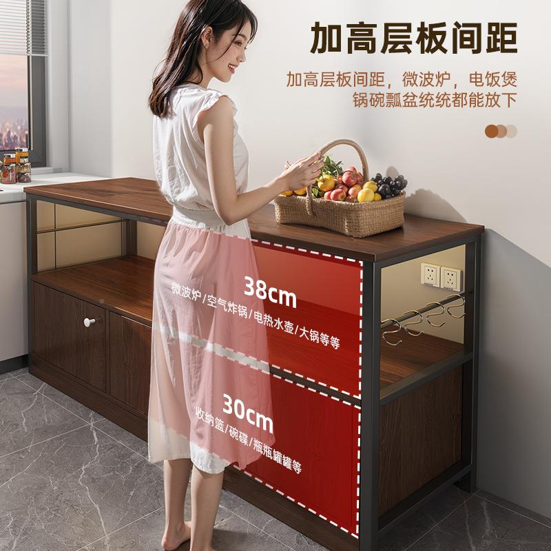 厨房地置物架一体靠墙收纳柜物功能微波多炉架子落多层墙边柜CD60