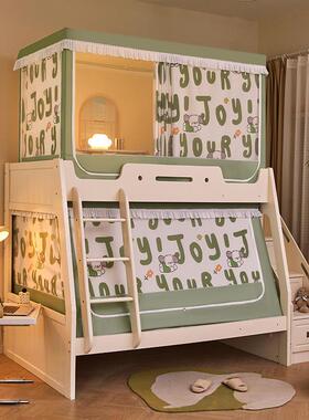 子母床米蚊帐家用1.上2下铺梯21059床形高低1.5米儿童双层床床幔2