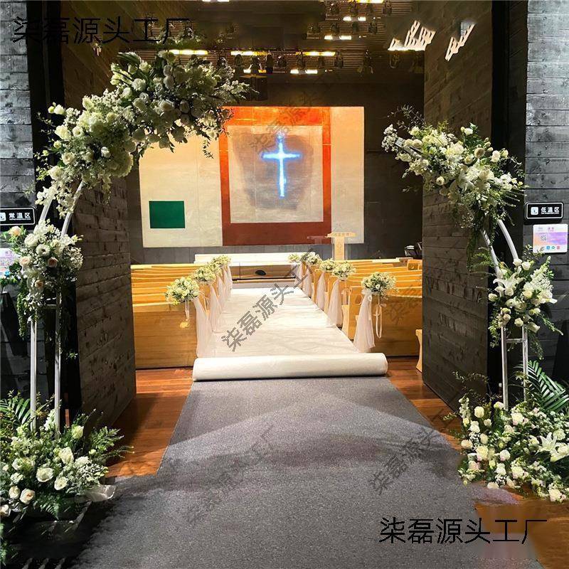 婚庆牛角花艺拱拱门外坪婚礼羊角们TxhP5cWR户鲜花门花们架道具月