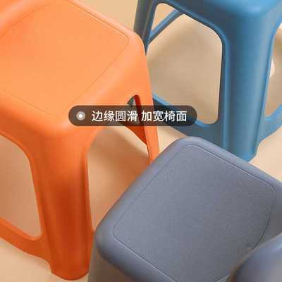 塑料凳子加厚家用带靠背现代简约可叠放成人儿童餐桌凳舒服高板凳