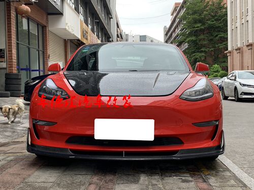 Model3改装小包围Model 3Vorsteiner碳纤维引擎盖机盖