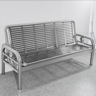 不锈钢沙床两用可折椅叠1.2米AFK床三人座简易发折叠发床收沙纳