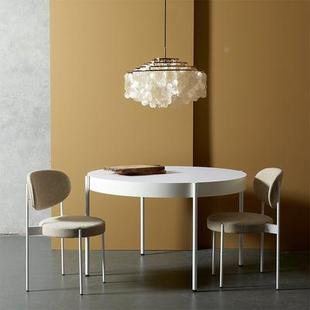 638全光谱天然吊壳灯法式 轻奢复古卧房室风铃灯女孩贝间设计师客