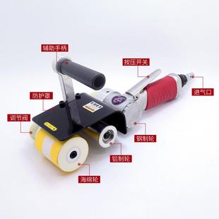 气动拉机丝60X260钢气动砂带机打磨机工气纹磨环形不锈拉丝机YZW