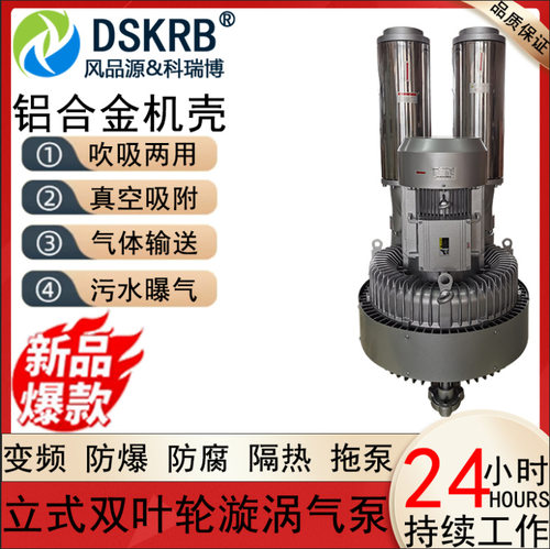 DSKRB高压鼓风机380v15KW真空吸附负压漩涡气泵双段旋涡风机