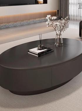 椭圆茶几轻奢现代约岩几板腰型茶OON厅客家用简大茶几