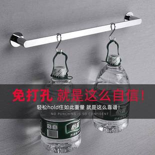 全铜毛巾杆卫生间浴巾架免打孔单杆置物毛巾架浴室挂杆双杆轻奢