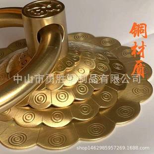 中式 子仿古铜大门拉手建别墅复古兽头门环铜F38狮头拉环木门古把