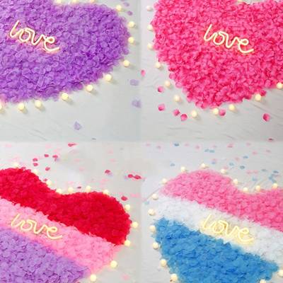 情夕店人节求婚表白玫假花瓣结婚婚房创意装饰01七浪漫酒华瑰庚