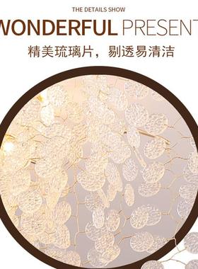 璃现代轻法式金树手工钱水晶玻枝形吊灯客厅81734奢餐厅卧室灯