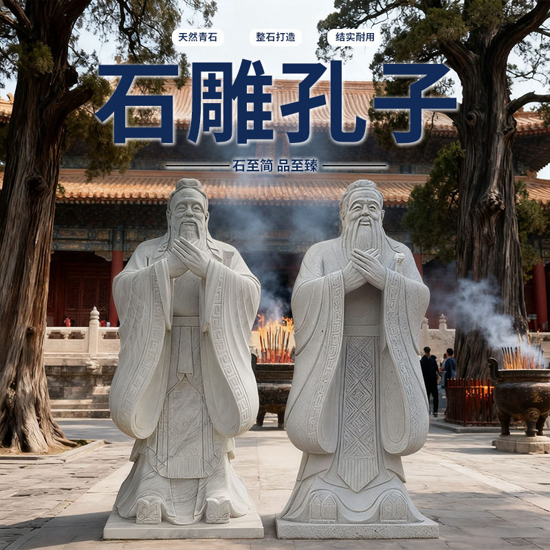 花岗岩人物雕塑文化广场历史名人雕像摆件校园大型人物孔子像石雕