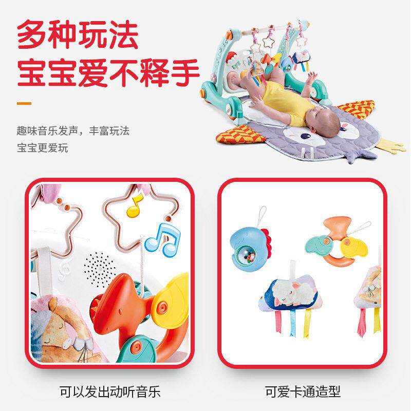 婴儿健琴身架二一合学步车多功能音乐脚踏手推车ZQS跨境亚玩马逊