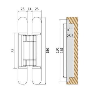 可调节隐藏型HB-002木门链合,不锈钢门酒店房铰Hid门denh页inge