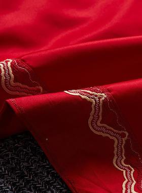 U3QAL101004结婚枕纯棉4874c大红色龙凤枕套套婚庆单人m枕头套一