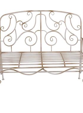 属户外园林PLO椅子户外铁艺公椅金休闲长凳广场靠园背双椅家用