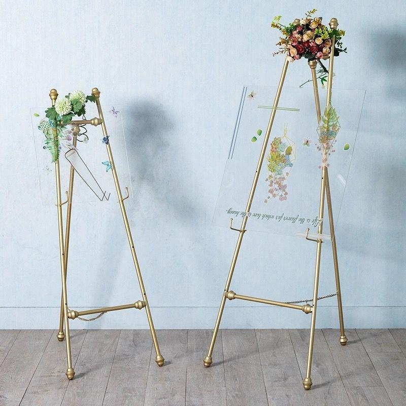 欧式铁艺油画展示迎宾架奢地相框架婚庆美甲托架架轻广落告AL支架