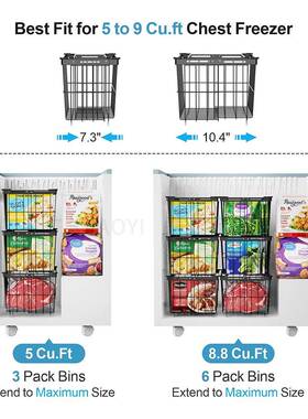 物新款厨房冰筐柜置篮可调节物大小冰AWI箱食收纳筐间隔分类收纳