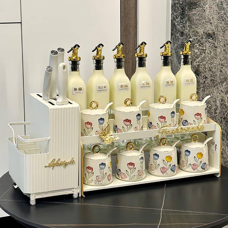陶225款调味新罐料轻奢0家用厨BRA房陶瓷调品油盐酱醋瓶调料盒置