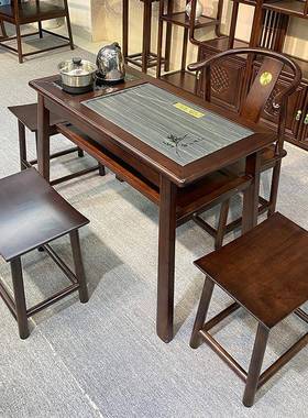 新中式阳台OTA茶桌茶用台茶几功泡茶小户型家阳台客夫厅茶桌椅组