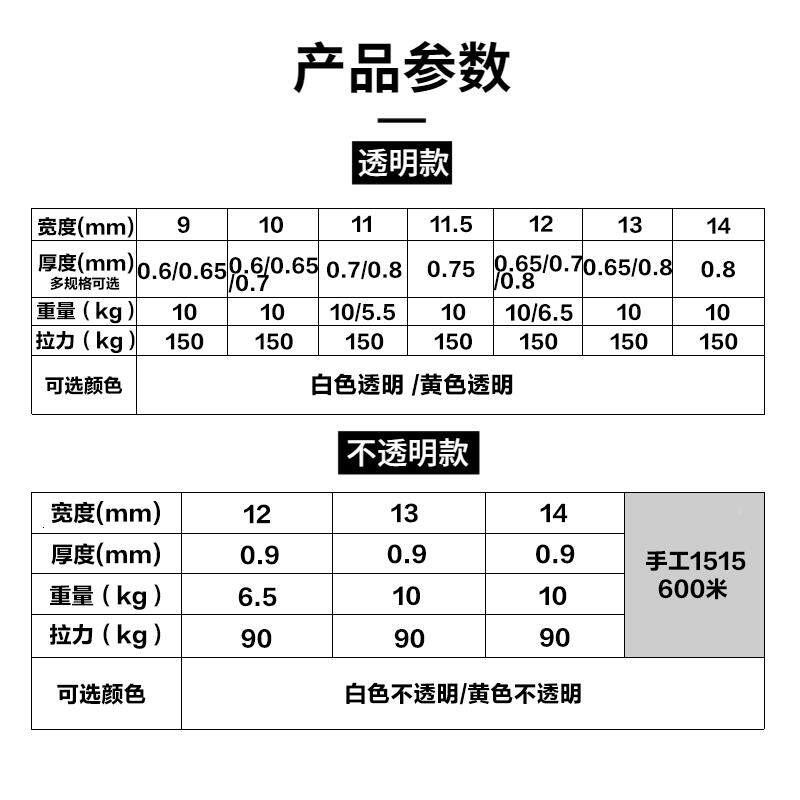 p打包带捆扎捆绑带塑料手带条白色透明捆绑半537自动用机用p包带