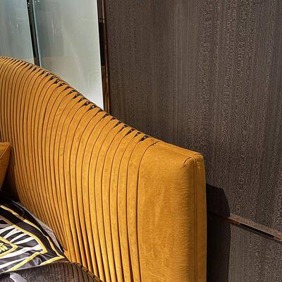 磊度家轻奢科技床具组现屏代简约大双人床主IBN卧大床布落地床