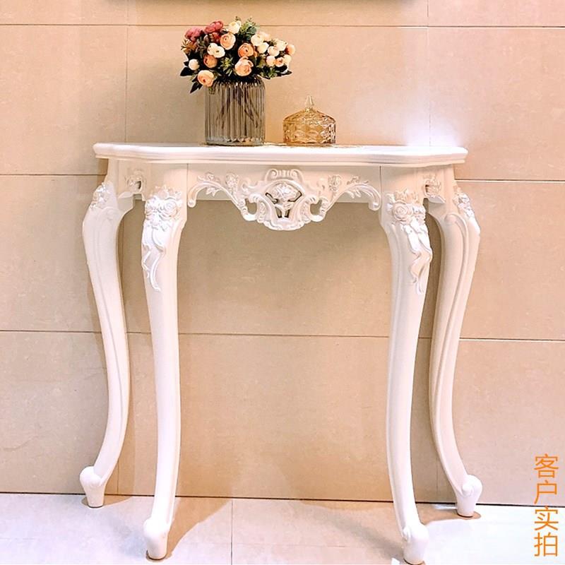 玄关柜欧式桌子靠隔墙断客厅轻物奢半饰F75STJMJ圆入户装走廊过道