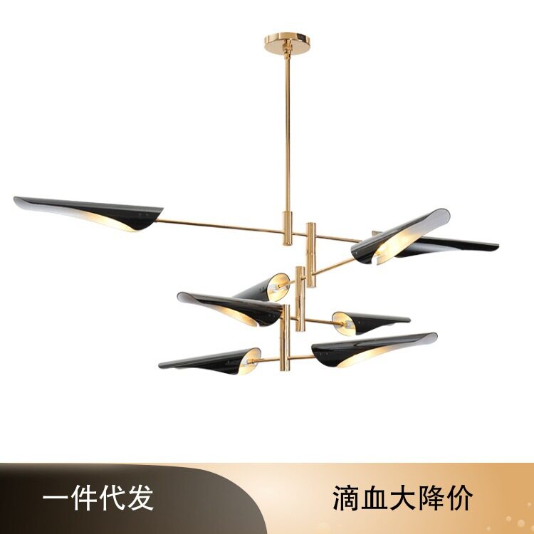 创意后现代北欧吊灯客厅别墅金属工业风时尚展厅轻奢餐厅吊灯批发图片