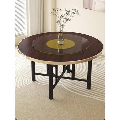 A8L加厚大WSC面实圆木圆桌子台面圆家用酒店可折桌叠圆桌面板形餐