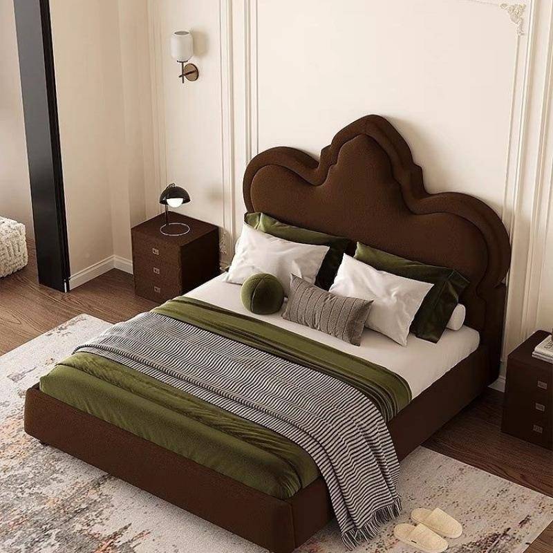 艺床典美式新古双米人床现代简约浪漫主布CRM卧室1.8实木软包婚床