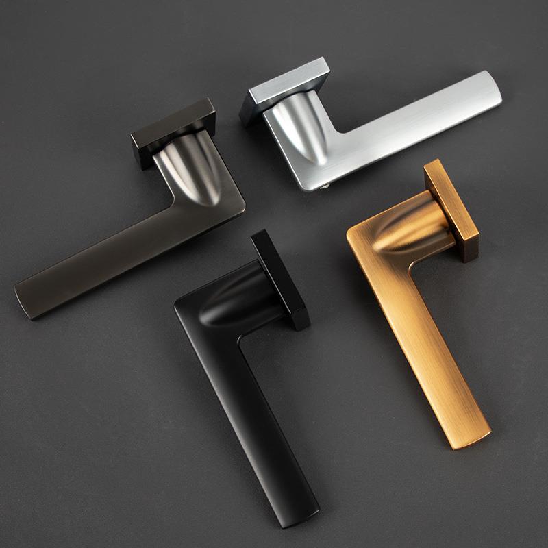 室内用卧室静用音磁9-2001吸门锁卫间门家把手现代简约黑色生美式