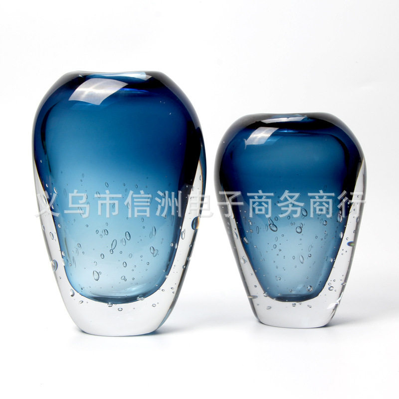 创意轻奢琉璃干花瓶摆件