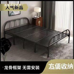 折叠床家用单人双人BHU床出租屋午休简双易铁床人板卧室成人床单