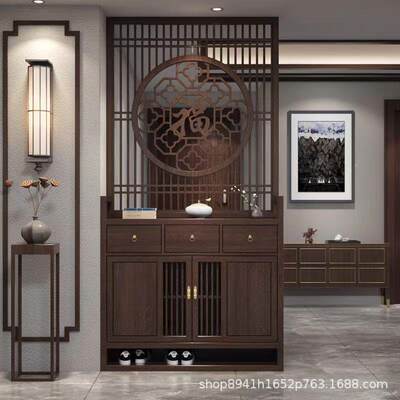 中式屏风柜厅隔柜断入户玄关遮挡简客约现代新实正对门储ZDR物柜
