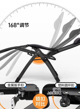 午憩宝折叠躺椅午用ISL休两老人睡午靠背椅便携懒家用阳台休闲人